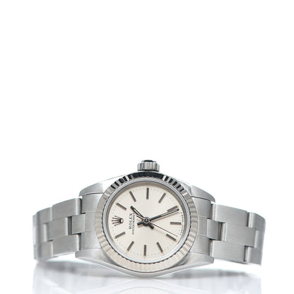 Rolex Stainless Steel 18K White Gold 25mm Oyster Perpetual Watch Silver 67494 2 of 4