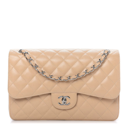 Chanel Caviar Quilted Jumbo Double Flap Beige Clair 1 of 12