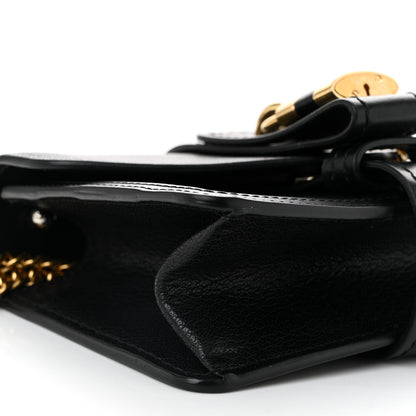 Chloe Shiny Goatskin Calfskin Mini Aby Chain Shoulder Bag Black 9 of 10