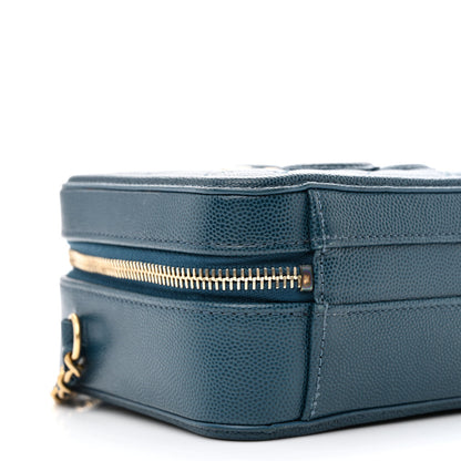 Chanel Caviar Quilted Small CC Filigree Vanity Case Dark Blue 9 of 11