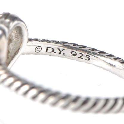 David Yurman Sterling Silver Diamond 10mm Open Heart Ring 53.1 6.5 8 of 9