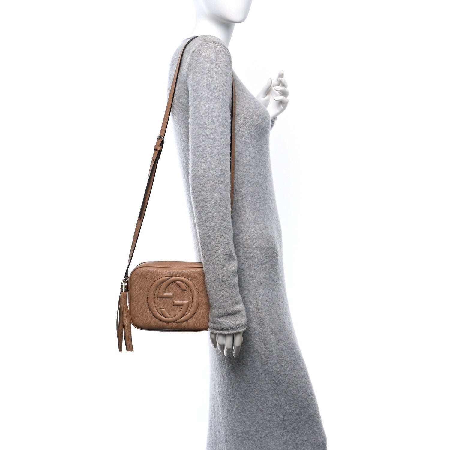 Gucci Pebbled Calfskin Small Soho Disco Bag Camelia 2 of 11