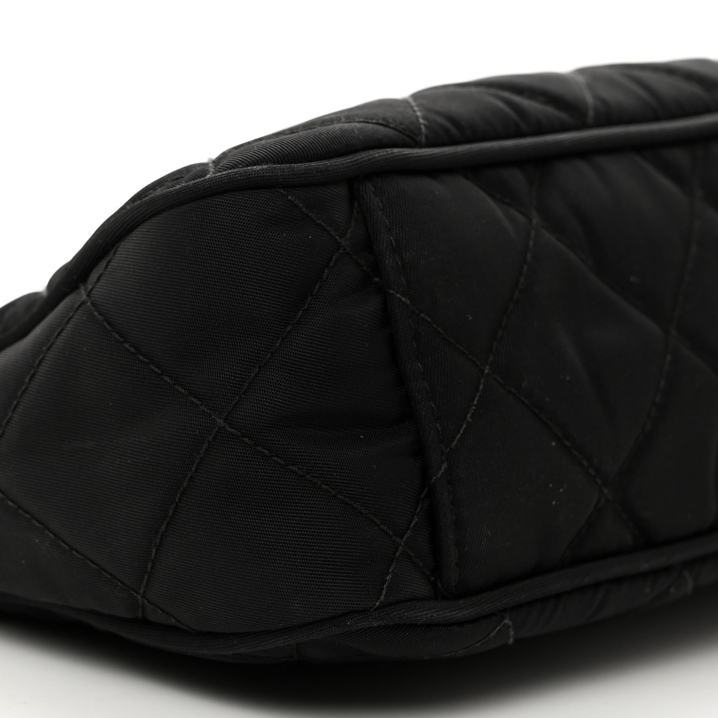 Nylon Tessuto Impuntu Quilted Crossbody Bag Black
