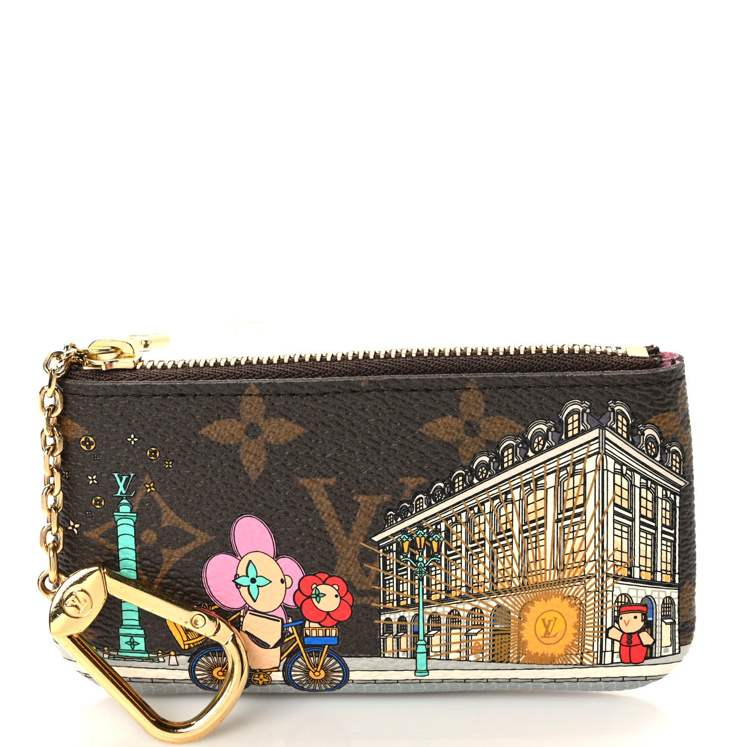 Louis Vuitton Monogram 2022 Christmas Animation Paris Key Pouch Pink 1 of 6