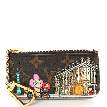 Louis Vuitton Monogram 2022 Christmas Animation Paris Key Pouch Pink 1 of 6