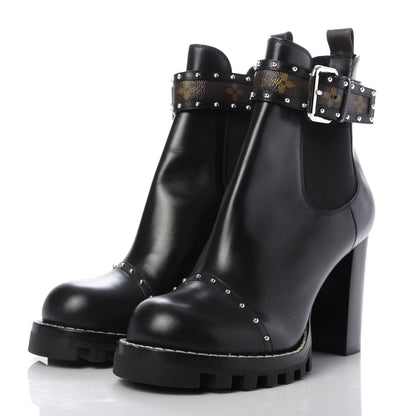 Louis Vuitton Calfskin Monogram Star Trail Chelsea Ankle Boots 41 Black 3 of 9