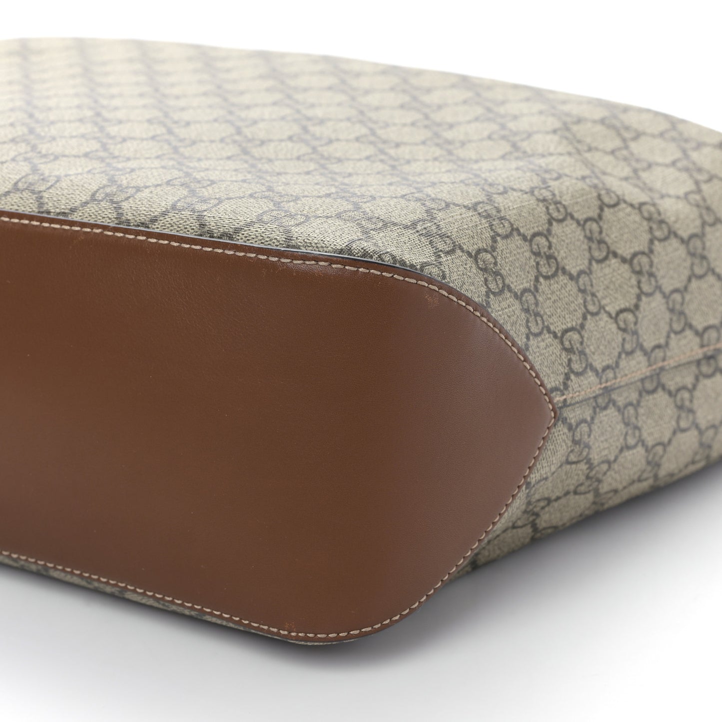 GG Supreme Monogram Large Linea A Hobo Light Brown