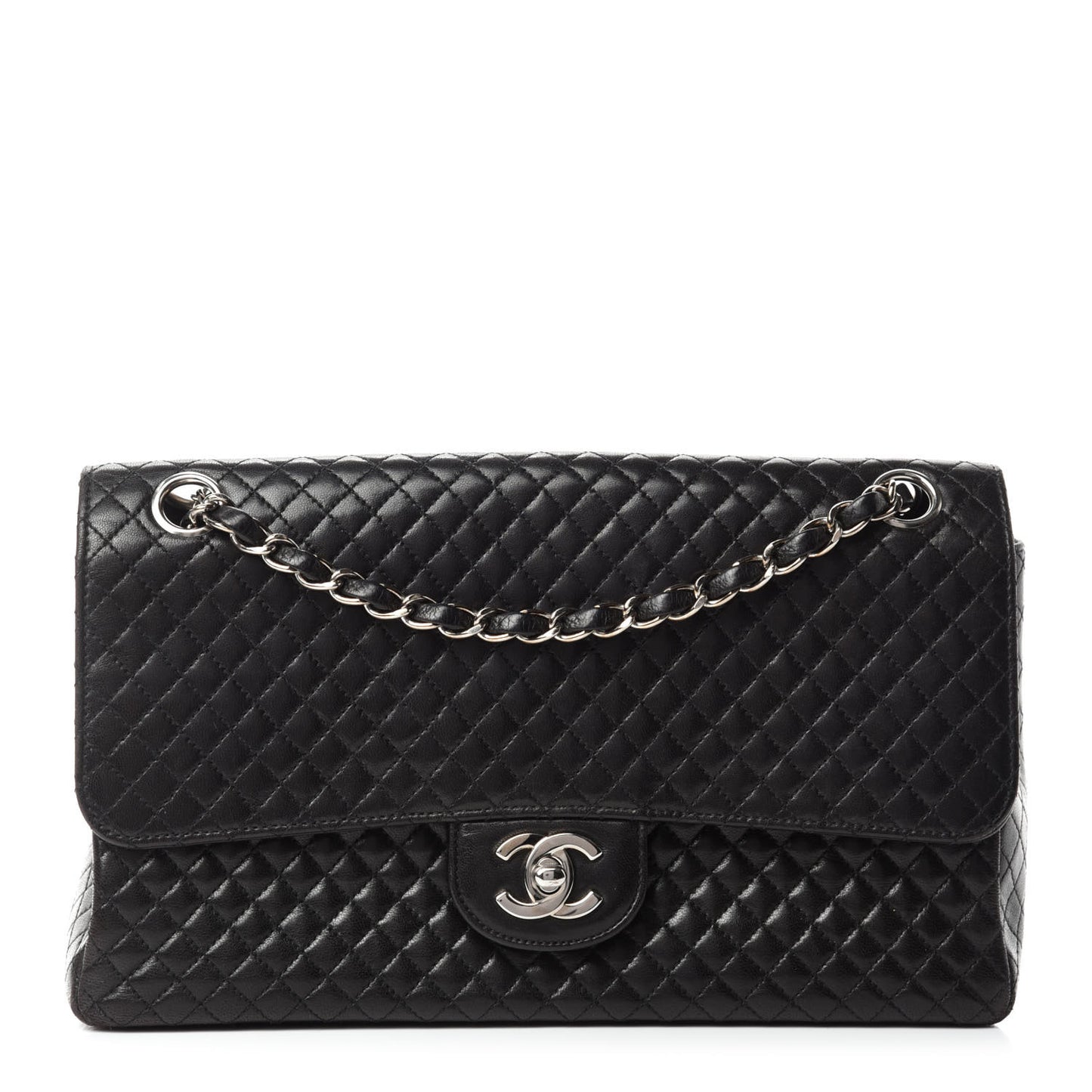 Lambskin Micro Quilted Medium Single Flap Black