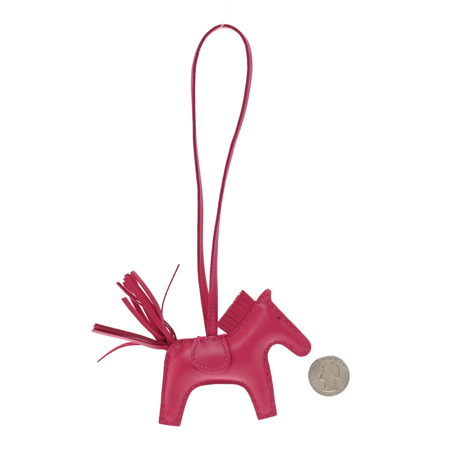 Milo Lambskin Grigri Rodeo Horse Bag Charm PM Rose Mexico