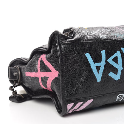 Balenciaga Agneau Graffiti All Over Classic Hardware City Black Multicolor 5 of 10