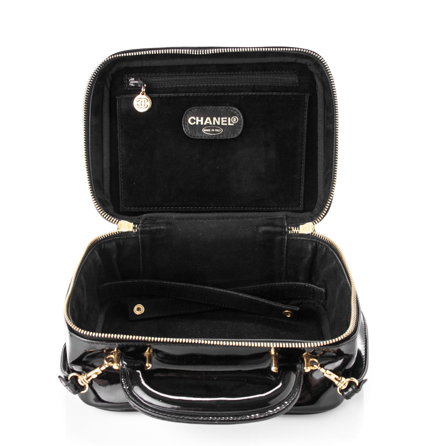 Chanel Patent Vanity Cosmetic Case Black 6 of 7