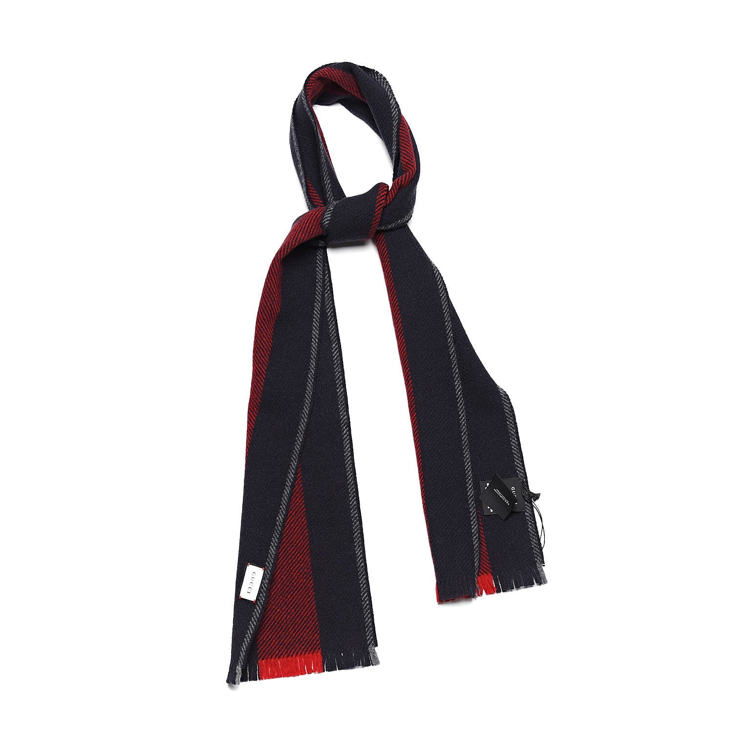 Gucci Wool Web Navas Scarf Blue Red 1 of 5
