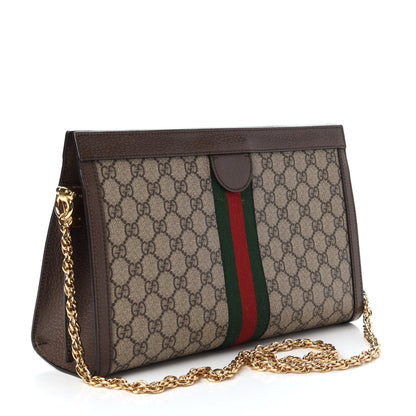 Gucci GG Supreme Monogram Web Medium Ophidia Chain Shoulder Bag Brown 3 of 9