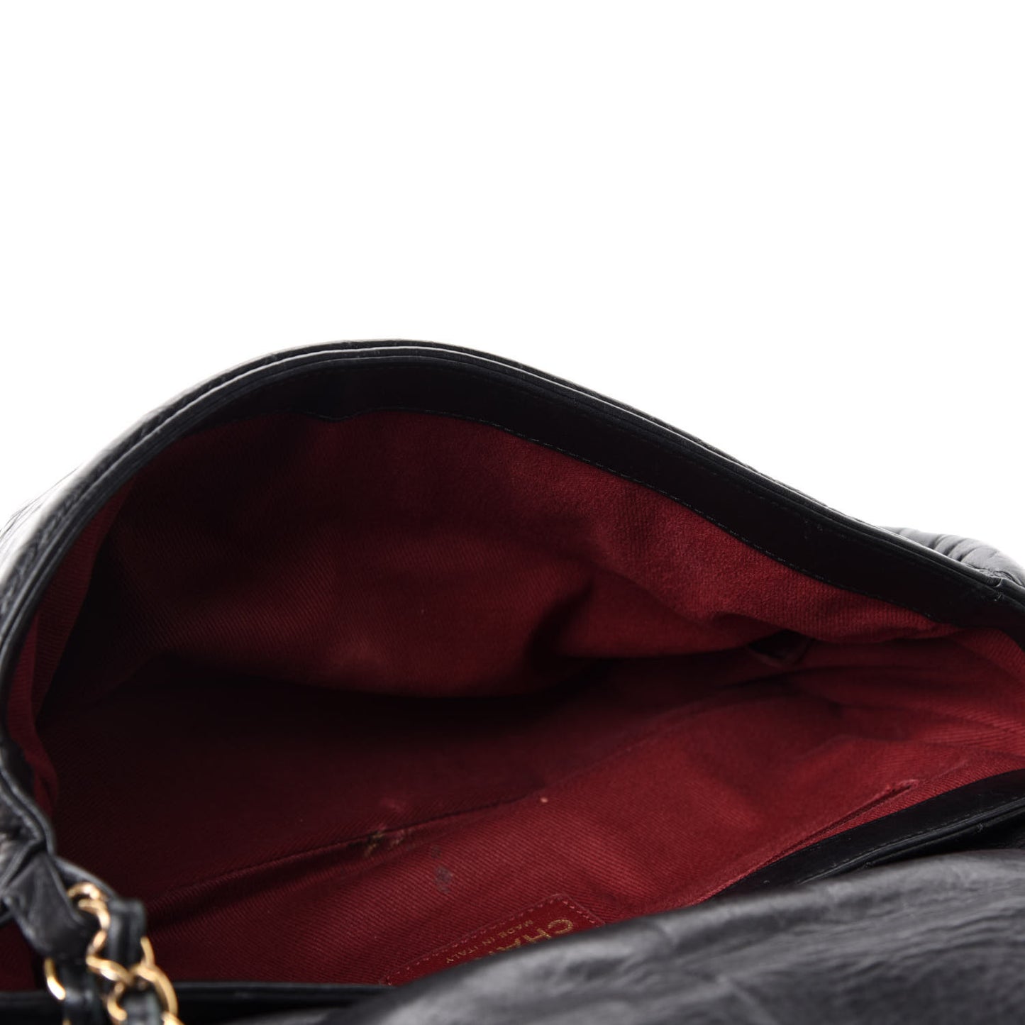 Aged Calfskin Quilted Medium Pondichery Flap Black
