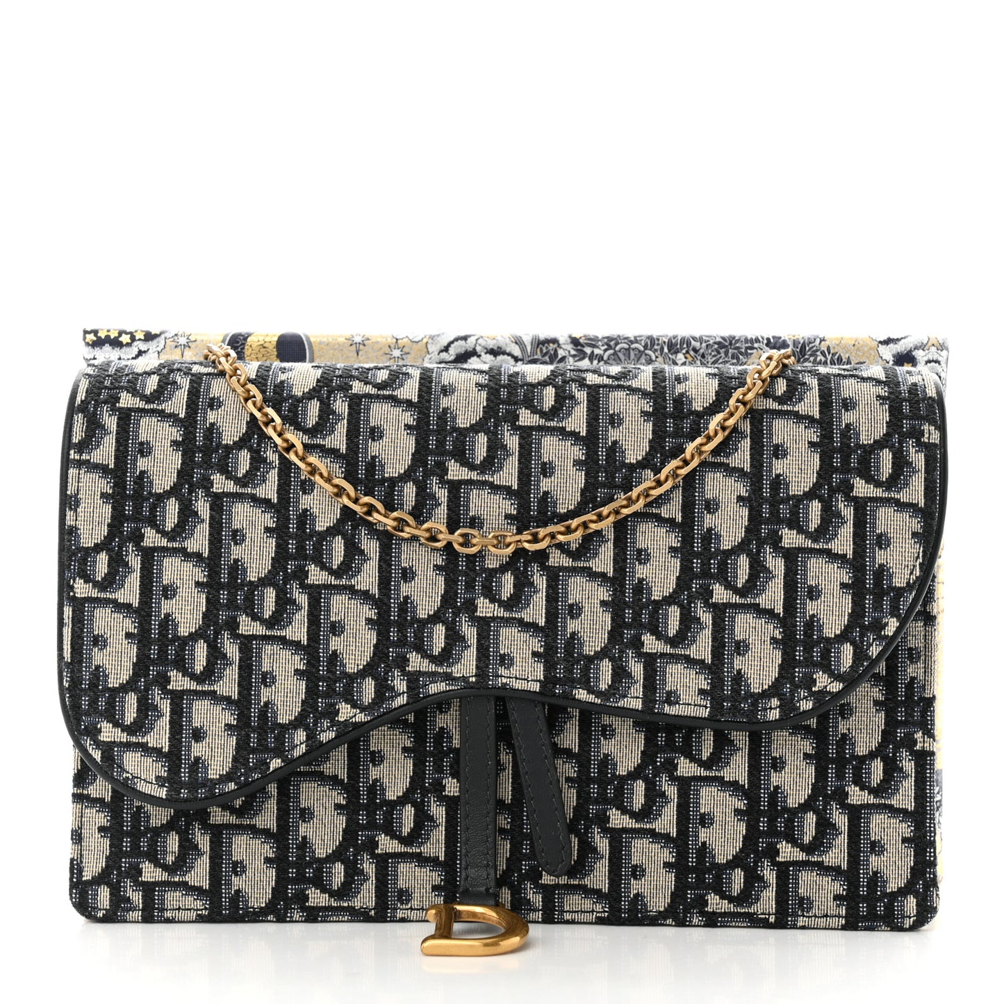 Oblique Saddle Chain Pouch Blue