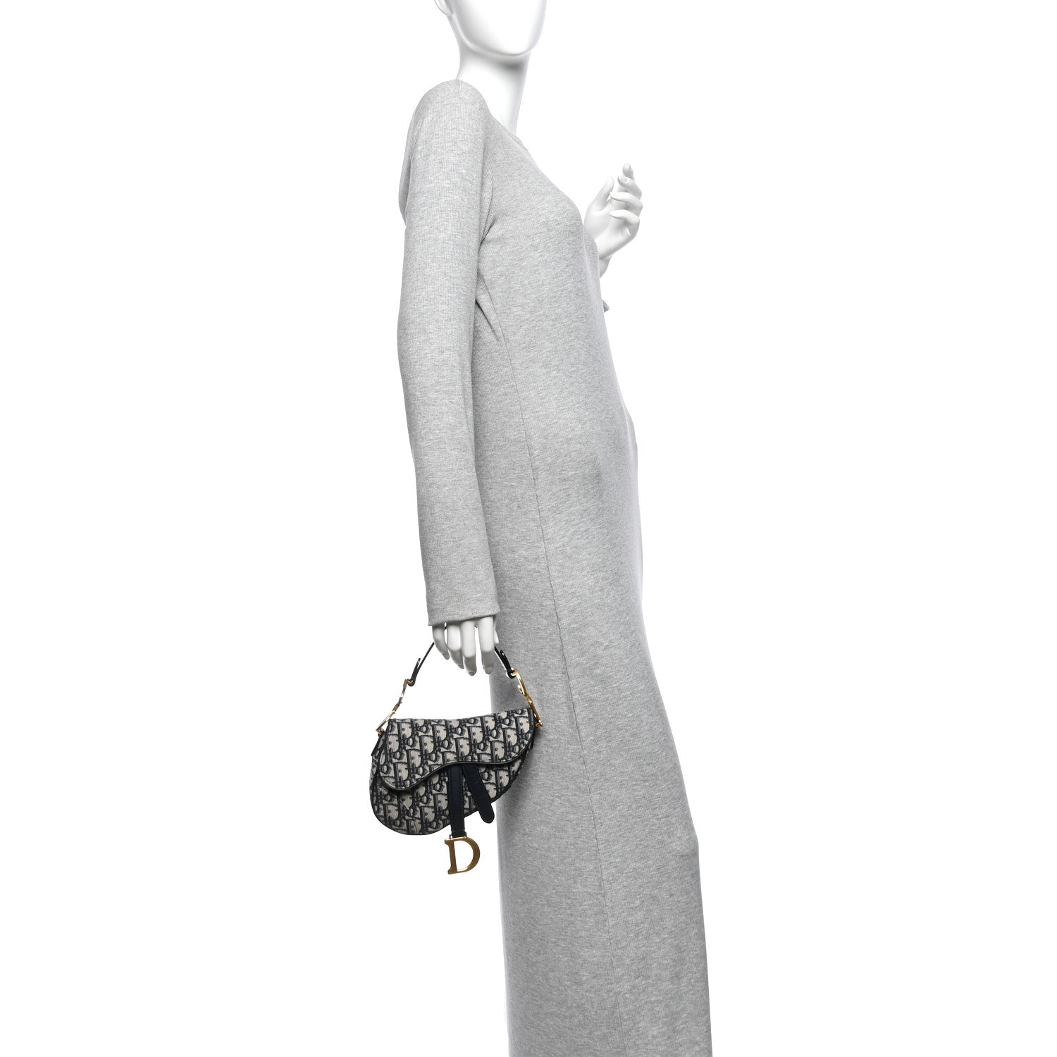 Christian Dior Oblique Mini Saddle Bag Blue 2 of 10