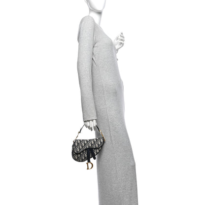 Christian Dior Oblique Mini Saddle Bag Blue 2 of 10