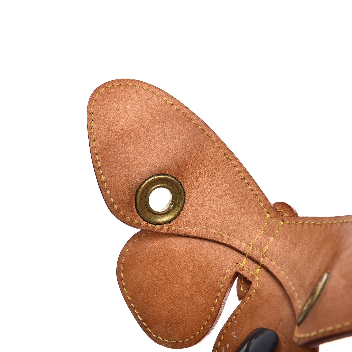 Calfskin Butterfly Hair Pin Barette Brown