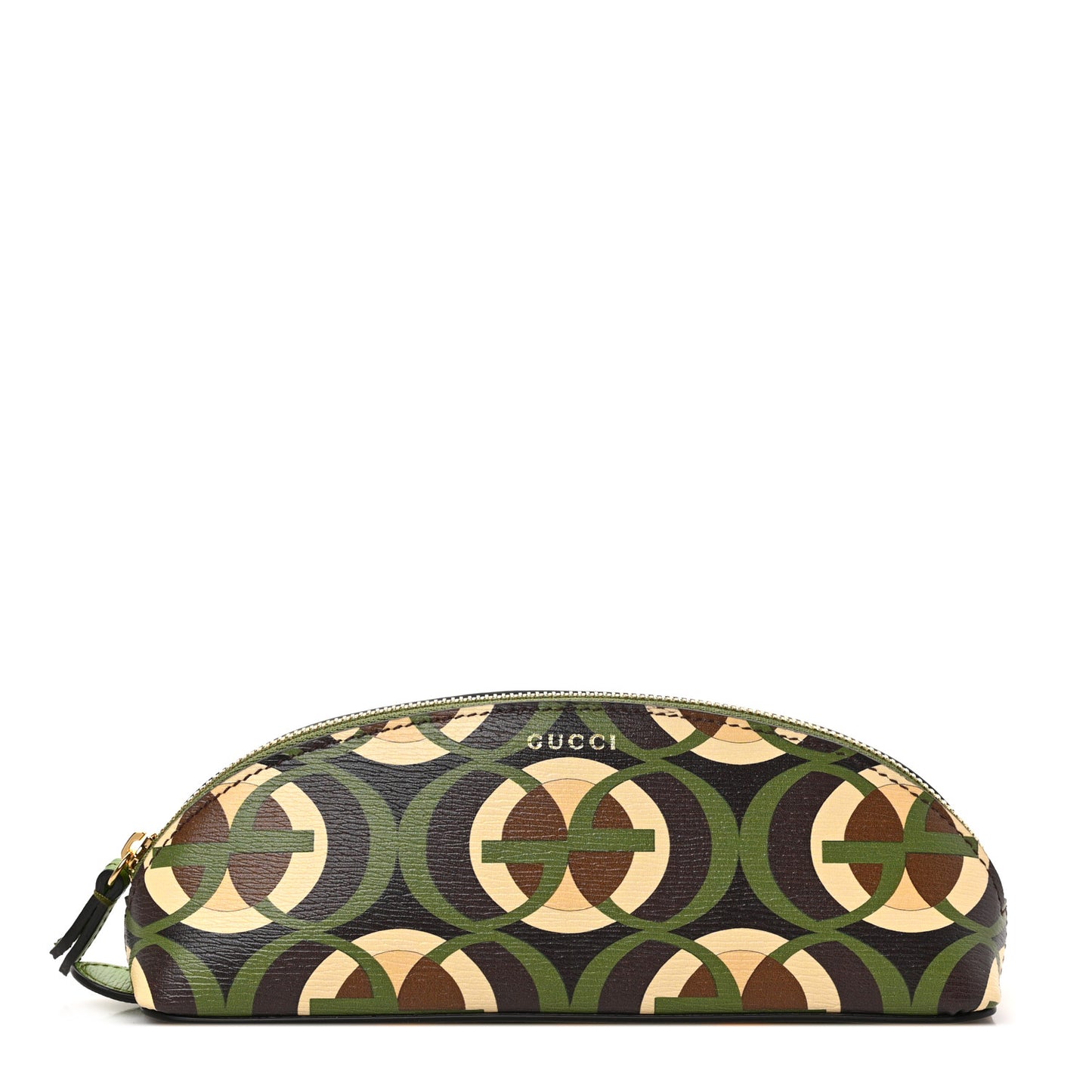 Calfskin GG Cascade Pencil Case Green Black