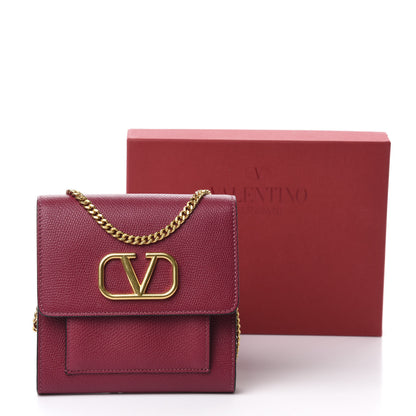 Valentino Garavani Grainy Calfskin VLogo Crossbody Bag Raspberry 10 of 10