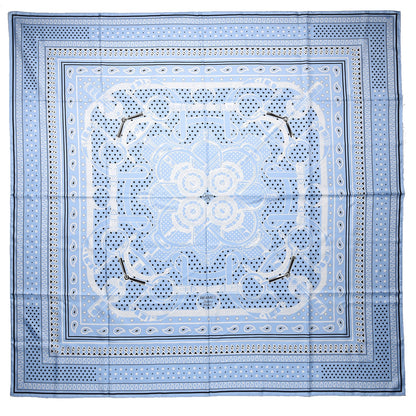 Hermes Silk Eperon D'Or Bandana Sellier Shawl 140 1 of 5