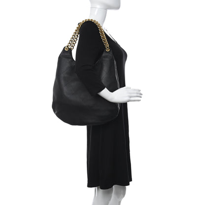 Chanel Calfskin Quilted Maxi Chain Hobo Black 2 of 11