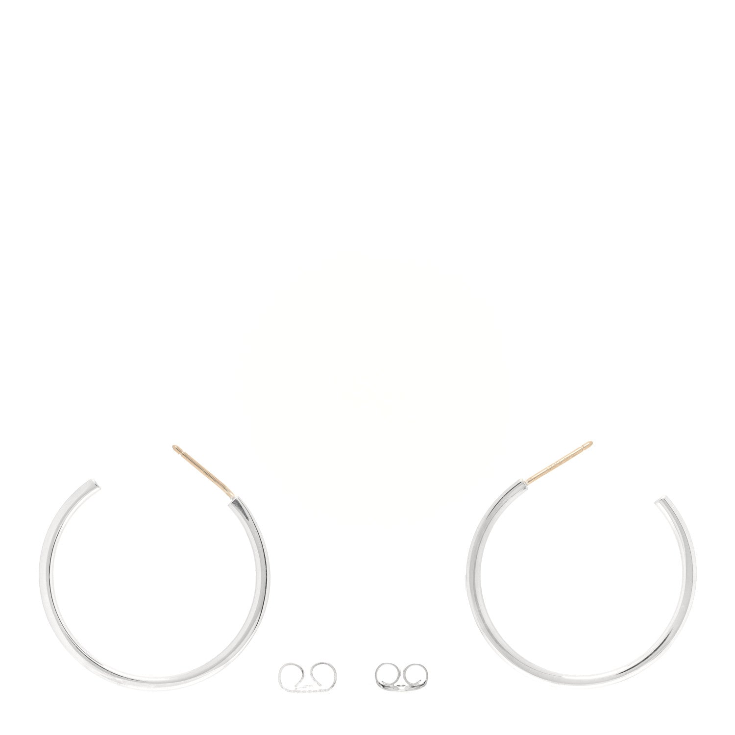 Tiffany Sterling Silver Medium Narrow 1837 Hoop Earrings 3 of 4