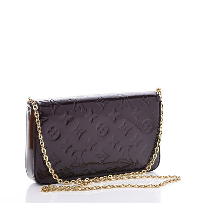 Louis Vuitton Vernis Pochette Felicie Chain Wallet Amarante 3 of 13