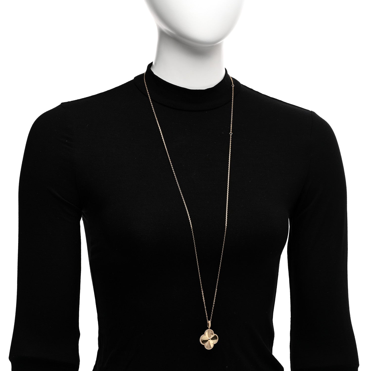Van Cleef & Arpels 18K Yellow Gold Guilloche Magic Alhambra Long Necklace 2 of 5