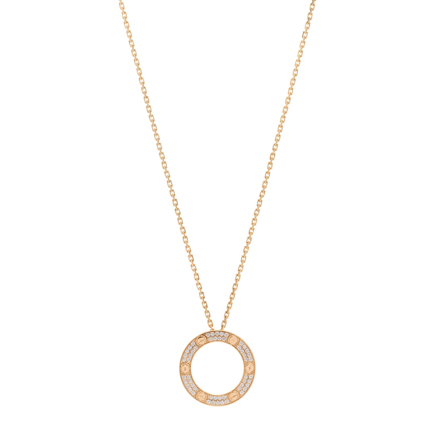 Cartier 18K Yellow Gold Diamond LOVE Paved Necklace 1 of 6