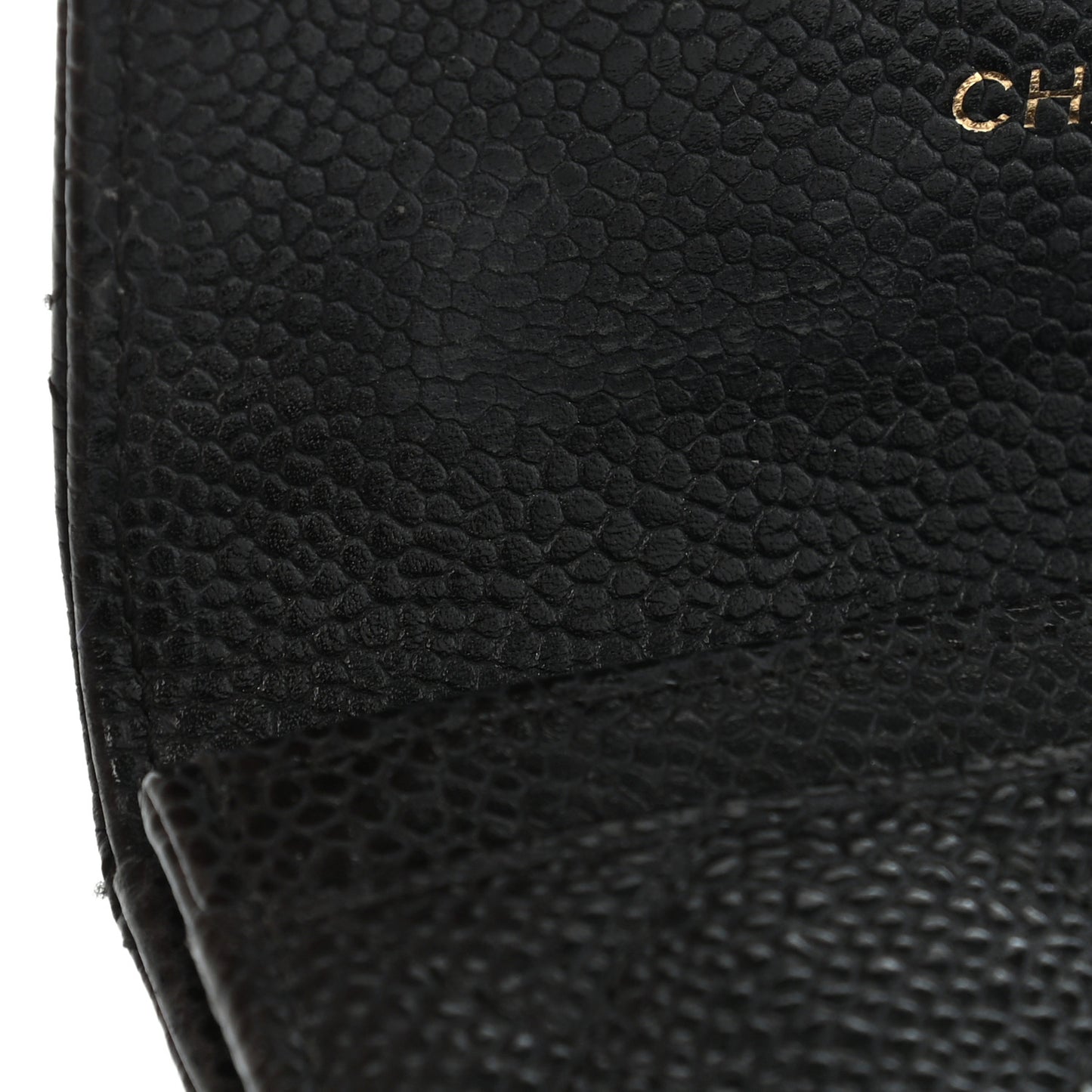 Caviar Quilted Flap Card Holder Black
