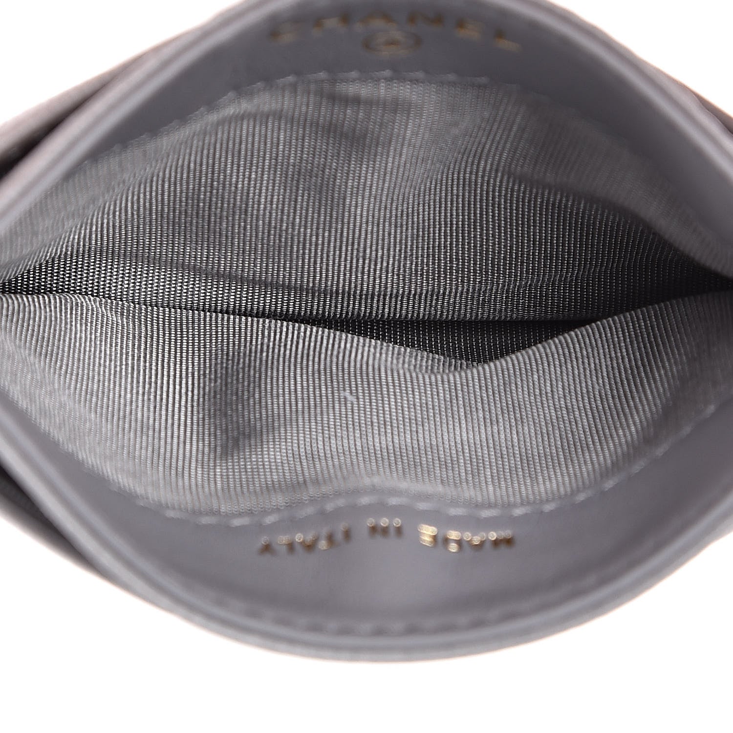 Chanel Shiny Goatskin Quilted 19 Card Holder Grey 5 of 10