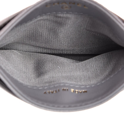 Chanel Shiny Goatskin Quilted 19 Card Holder Grey 5 of 10