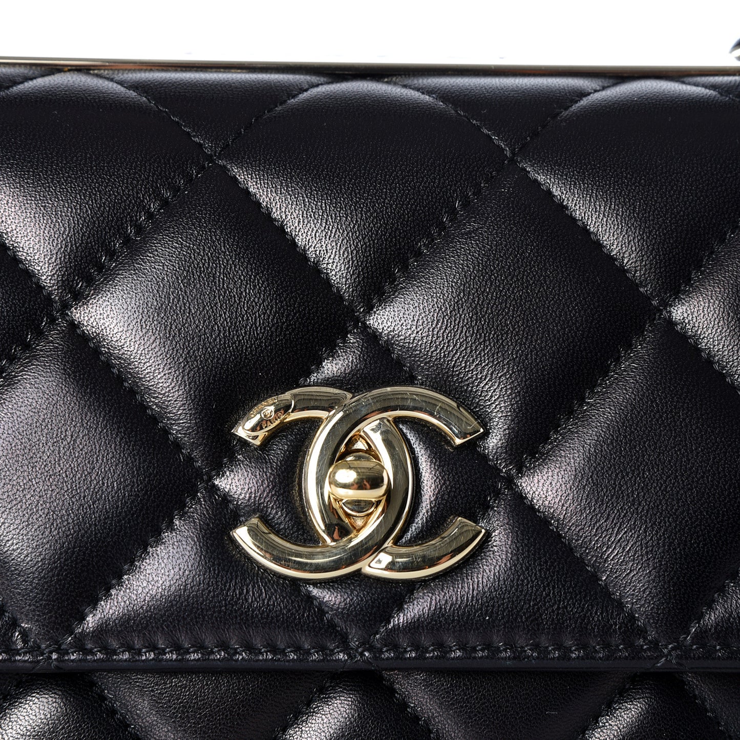 Lambskin Quilted Small Trendy CC Dual Handle Flap Bag Black