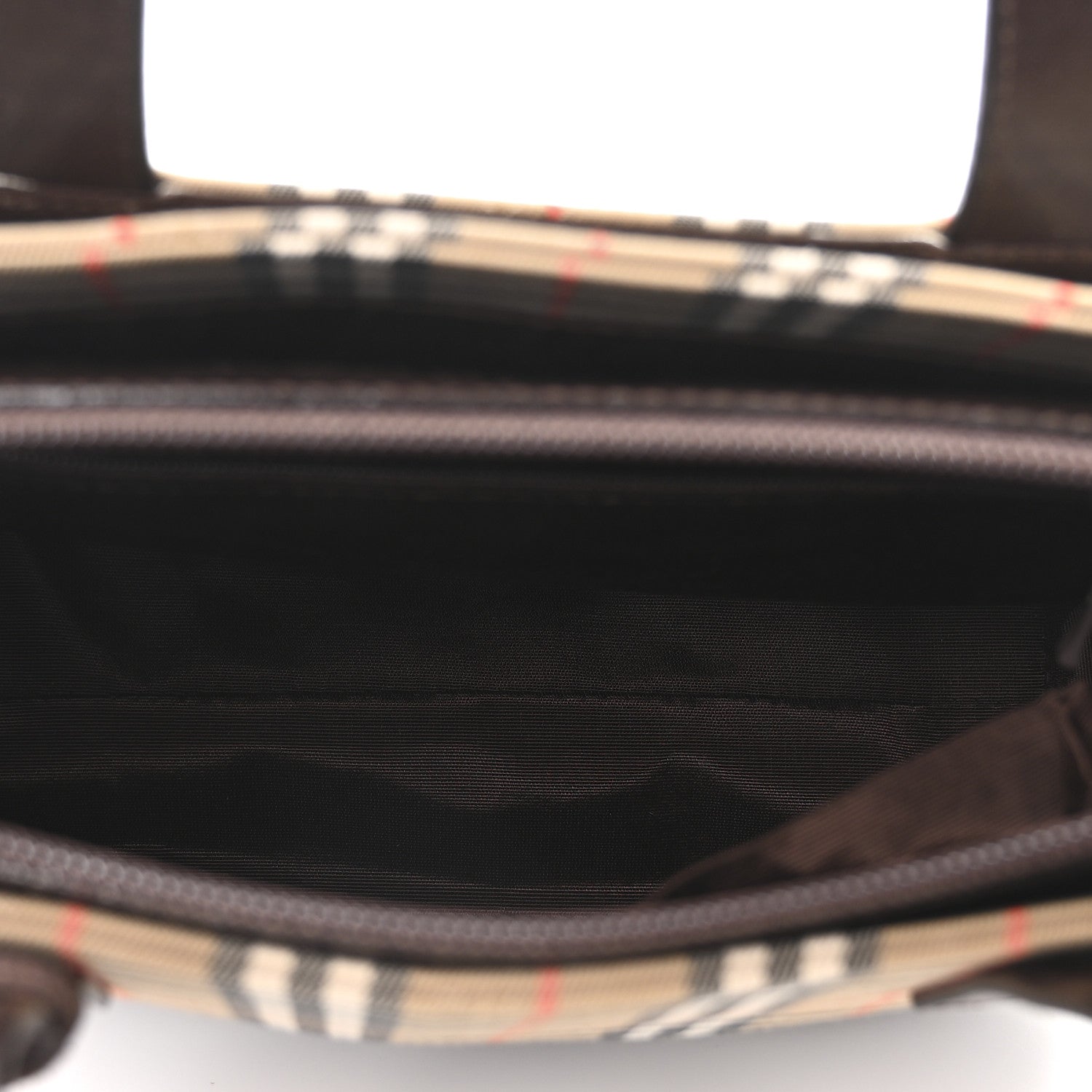 Burberry Haymarket Check Small Tote Dark Brown 5 of 9
