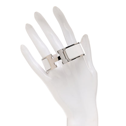 Hermes Enamel Wide Clic Clac H Bracelet GM White 2 of 5