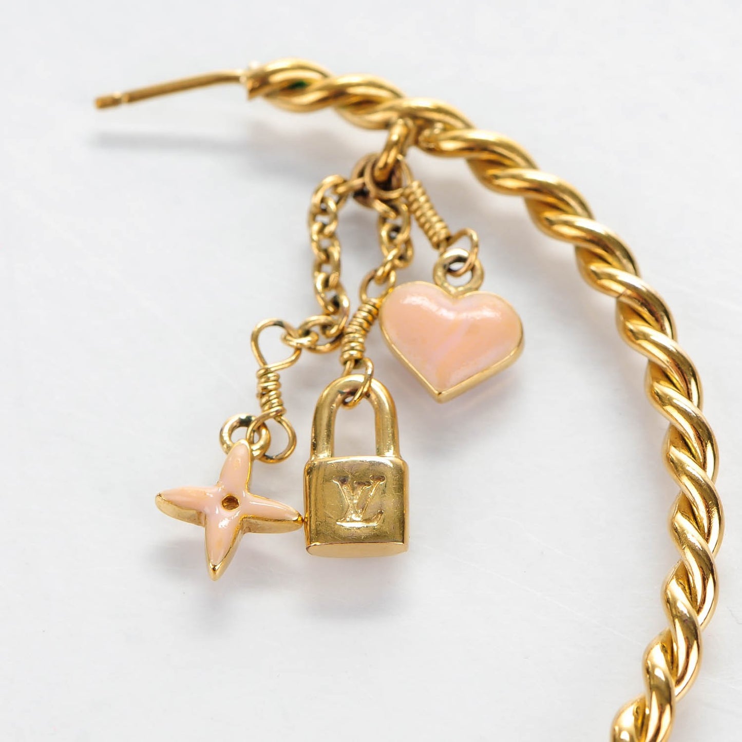 Sweet Monogram Creole Hoop Earrings Gold
