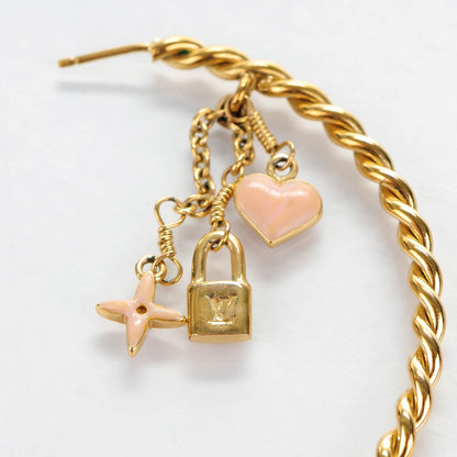 Louis Vuitton Sweet Monogram Creole Hoop Earrings Gold 4 of 5