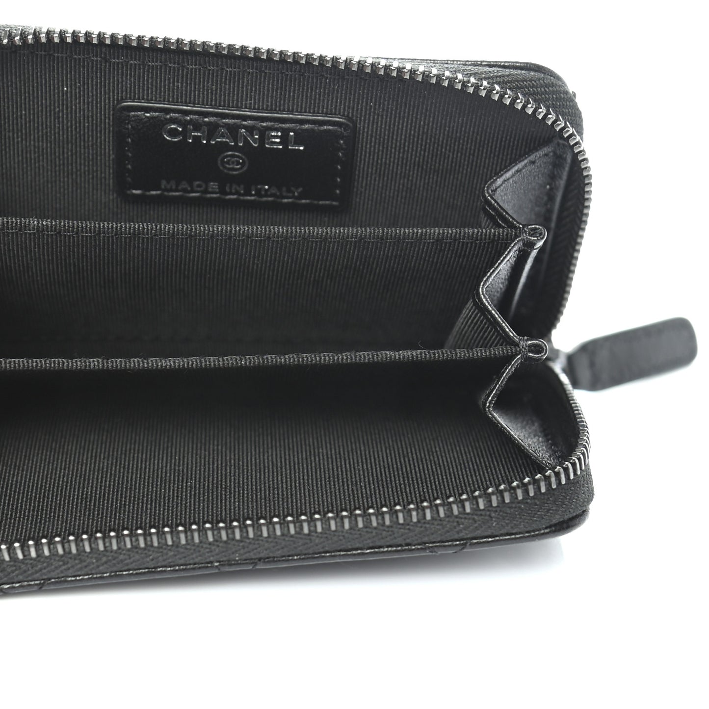 Lambskin Quilted Zip Coin Purse So Black
