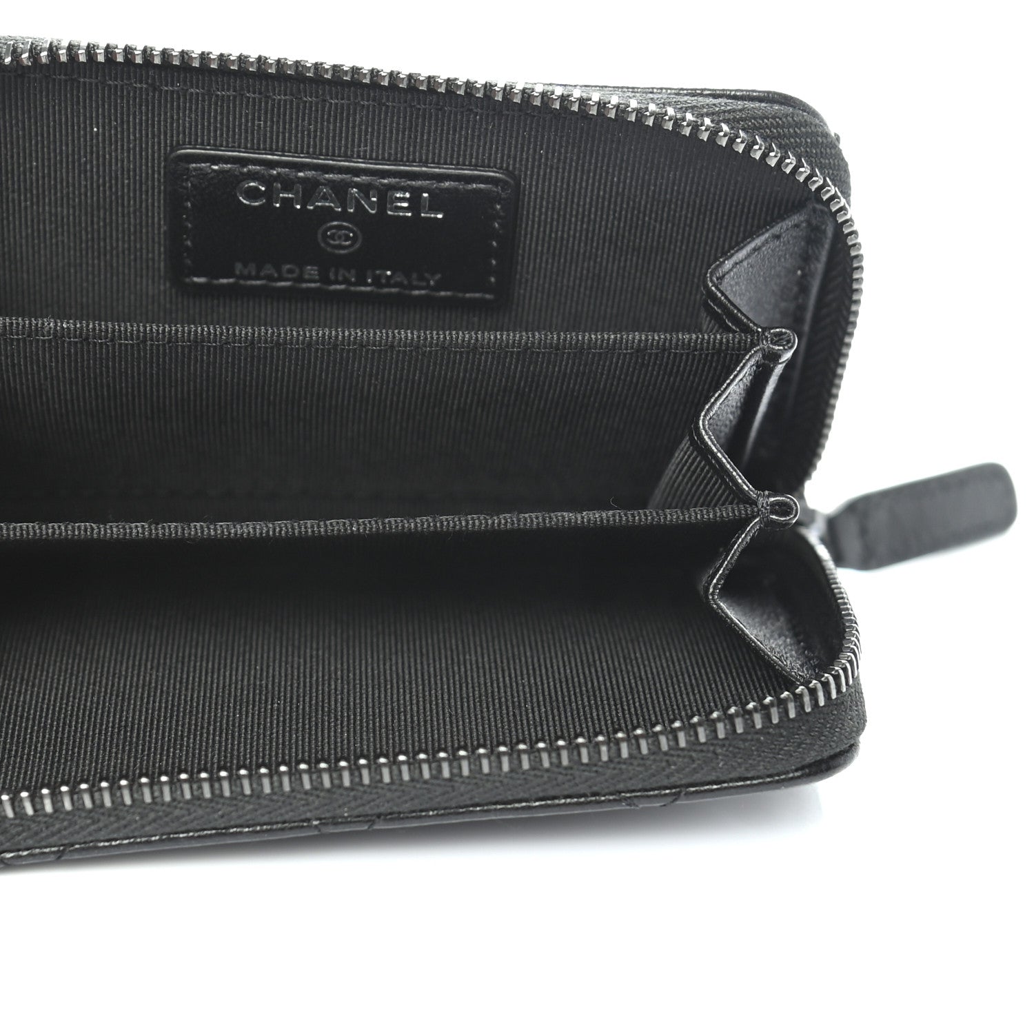 Chanel Lambskin Quilted Zip Coin Purse So Black 5 of 7