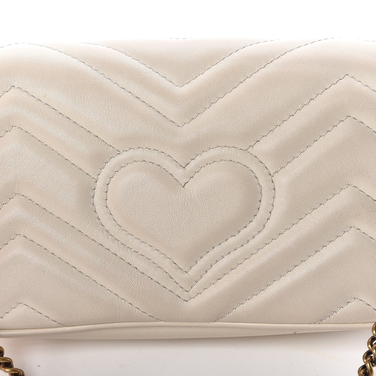 Calfskin Matelasse Super Mini GG Marmont Shoulder Bag White