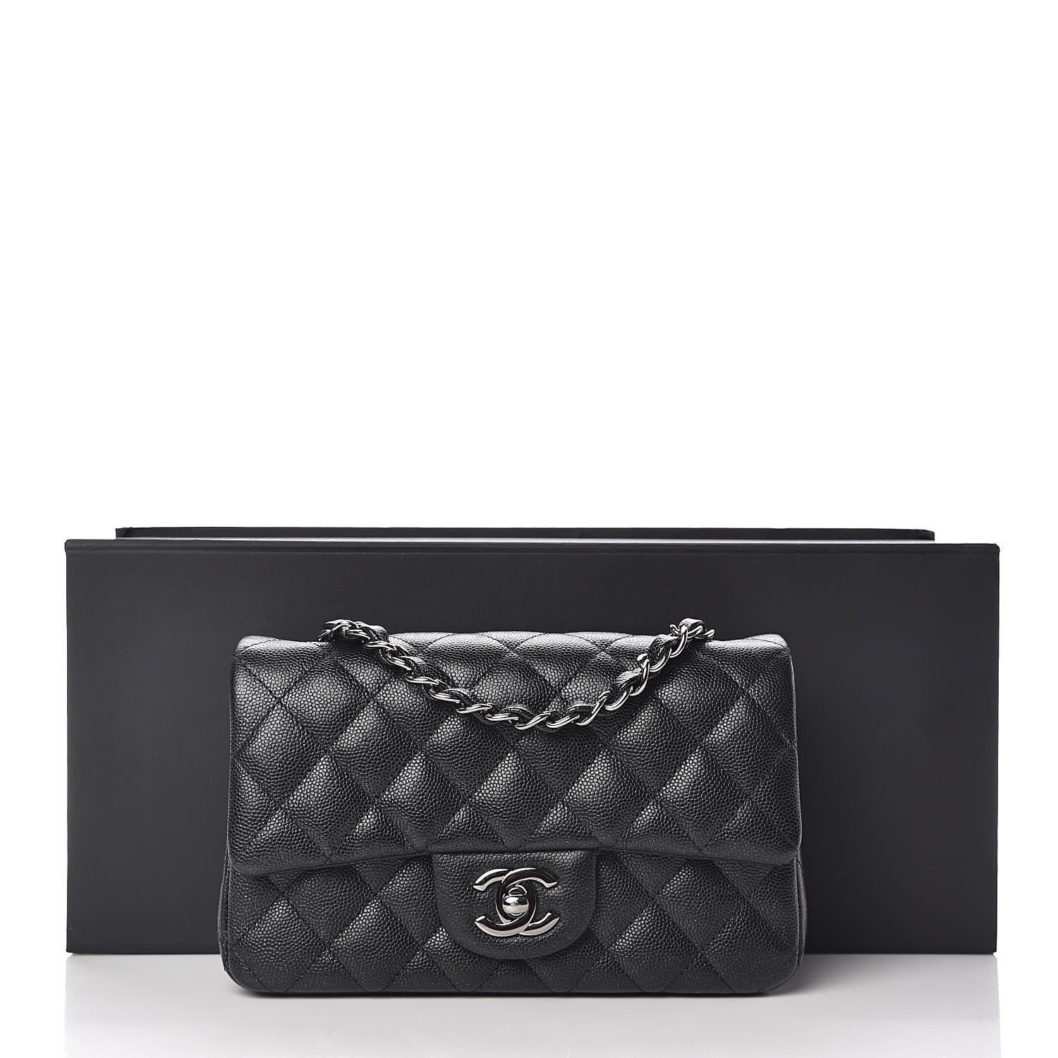 Chanel Iridescent Caviar Quilted Mini Rectangular Flap Black 10 of 10