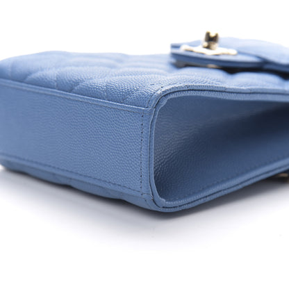 Chanel Caviar Quilted Classic Phone Holder Blue 11 of 11