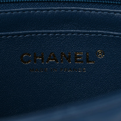 Chanel Lambskin Quilted Mini Top Handle Rectangular Flap Dark Blue 6 of 11