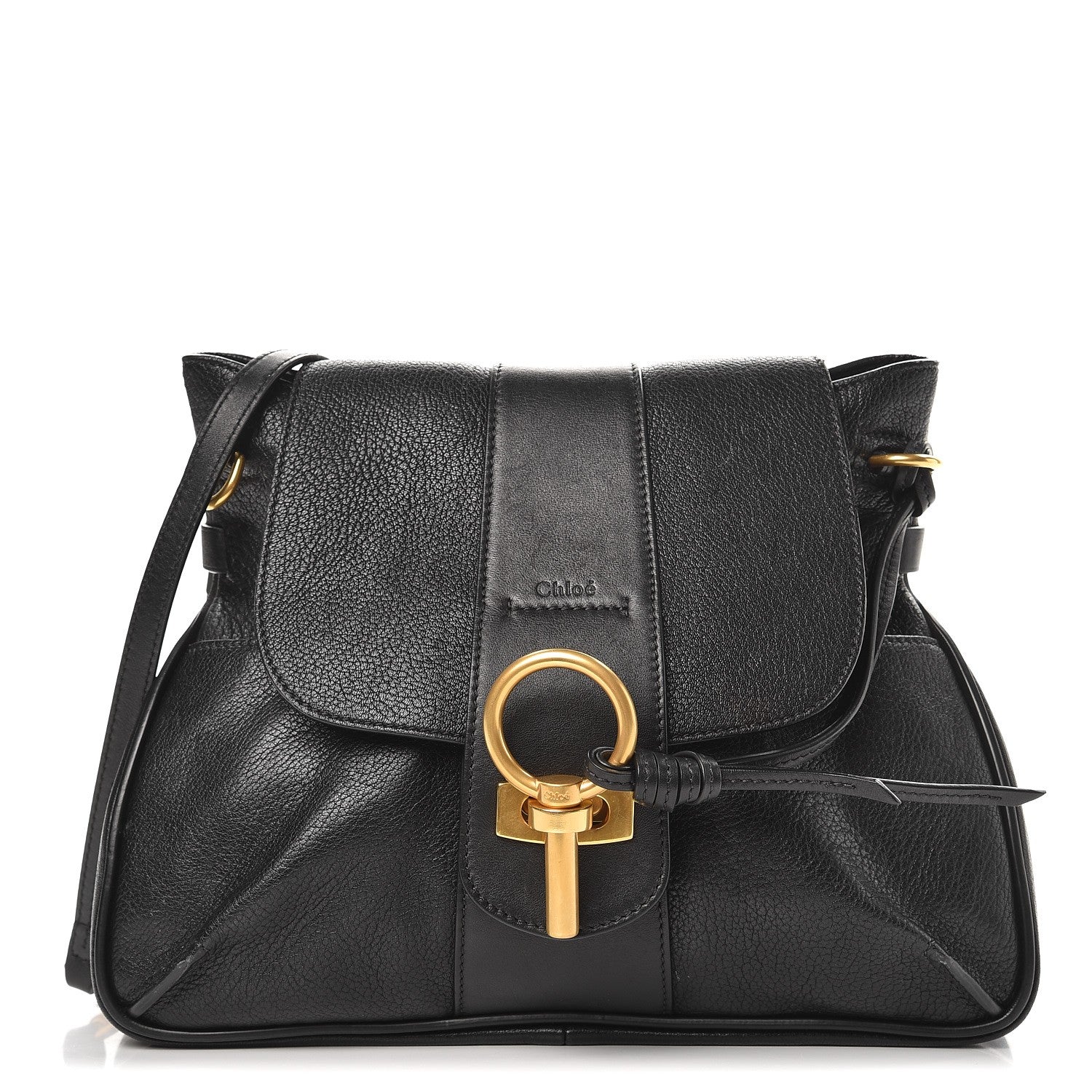 Chloe Grained Lambskin Calfskin Medium Lexa Shoulder Bag Black 1 of 10