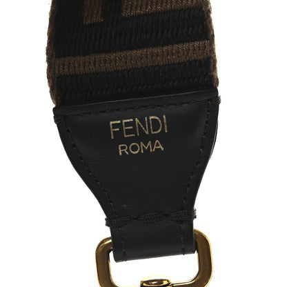 Fendi Ribbon Vitello Century FF 1974 Flat Studded Strap You Fango Marrone Ebano 3 of 7