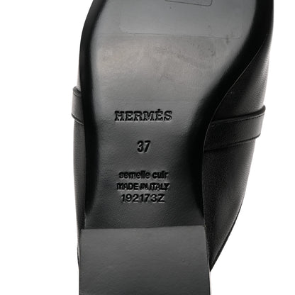Hermes Goatskin Oz Mules 37 Black 8 of 8