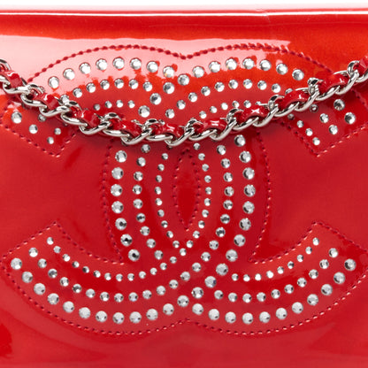 Chanel Patent Strass Wallet On Chain WOC Red 9 of 11