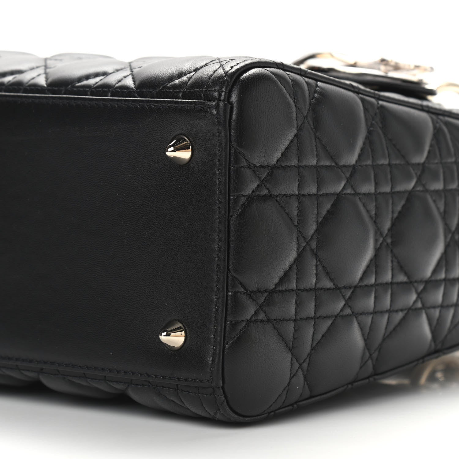 Christian Dior Lambskin Cannage Medium Lady Dior Black 8 of 8