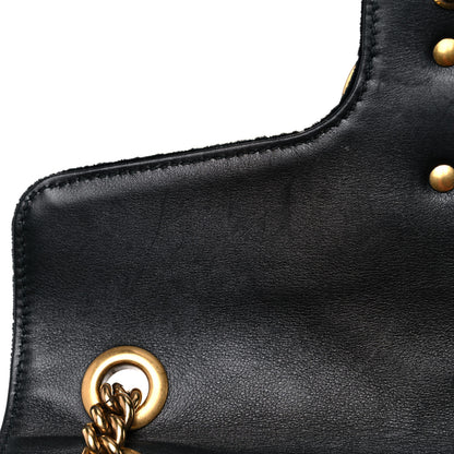 Gucci Velvet Matelasse Small GG Marmont Shoulder Bag Black 11 of 15